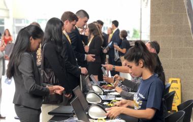 Student in line at Career Fair